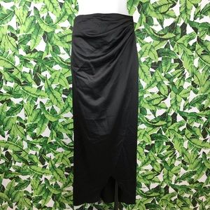 ASOS Black Silky Draped Maxi Skirt